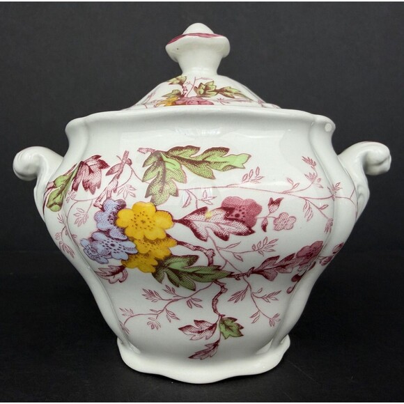 Ridgway Other - Vintage Ridgway English Garden 4424 Sugar Bowl with Lid, Floral Pattern